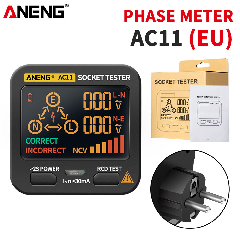 Power Tools Uk Review - ANENG AC10/AC11 Детектор розеток США/ЕС/Великобритании Вилка